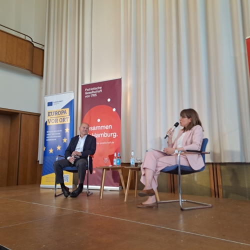"Demokratien unter Druck" mit Olaf Scholz - Der Bundeskanzler a.D. spricht bei der Europa-Union Hamburg über Sicherheit, Handelspolitik und Europa